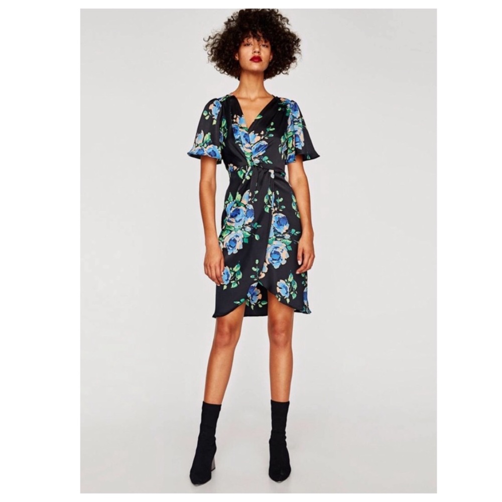 Zara Floral Satin Dress
